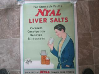Vintage Early 1900s Drug Store Poster Ad.  Nyal Drug Store