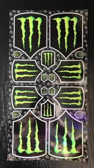 Rare Monster (energy) Army Sticker Sheets (2 Different) Exclusive Team Only