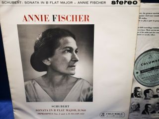Columbia Sax 2402 Blue/silver Annie Fischer Schubert Sonata /impromptus Nm