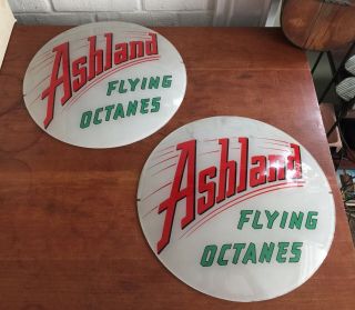 Ashland Flying Octanes Gas Pump Globe Glass Lenses