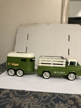 Nylint Econoline Pickup Truck And Horse Trailer Thoroughbred Farms Rare