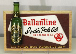 Ballantine India Pale Ale 3 - D Figural Bottle Beer Sign Newark Jersey Nj 1950
