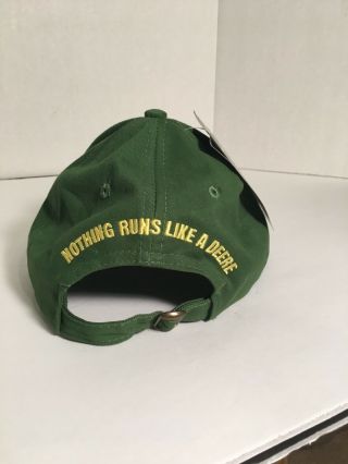 John Deere Green Brushed Twill Cap Hat “Nothing Runs Like A Deere” NWT 2
