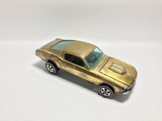 Hot Wheels Redline 1968 Custom Mustang Gold With Brown Interior (hong Kong)