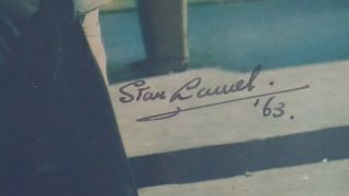 STAN LAUREL AUTOGRAPHED BLOCKHEADS LOBBY CARD Laurel Hardy & Jimmy Finlayson 2