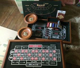 Harvard Table Top Gambling Casino Board Games Blackjack Baccarat Roulette