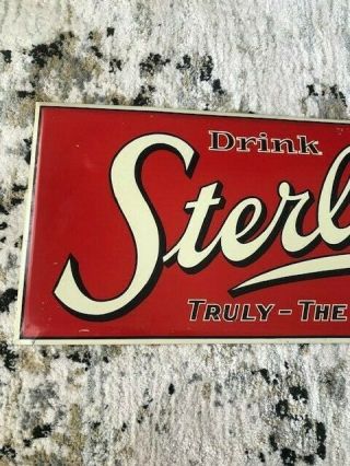 STERLING BEER TOC Tin Over Cardboard Brewery Sign,  Evansville IN Indiana 1950 ' s 2