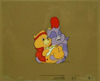 Care Bears Orig Hand Painted Production Animation Cel & Painted Background 26 - 28 3