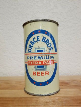 Grace Bros Beer Flat Top Beer Can Grace Bros.  Brewery,  Los Angeles,  Ca.  1930 