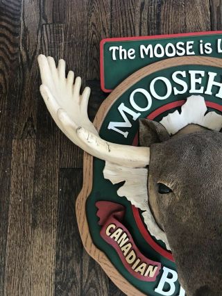 Large 3D MOOSEHEAD Canadian Beer Lager The Moose is Loose Bar Sign Over 2 Feet 3
