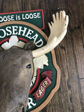 Large 3D MOOSEHEAD Canadian Beer Lager The Moose is Loose Bar Sign Over 2 Feet 4