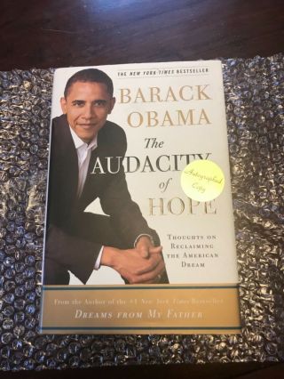 Barack Obama The Audacity Of Hope Signed Auto