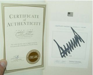 Signed Numbered PRESIDENT Donald Trump W Crippled America Make Great Again 3