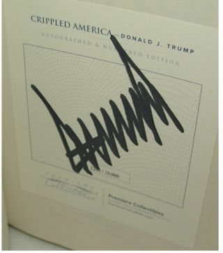 Signed Numbered PRESIDENT Donald Trump W Crippled America Make Great Again 5