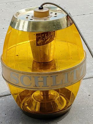 Vintage 1962 Schlitz Beer Lighted Keg Barrel Motion Sign Light Form 262