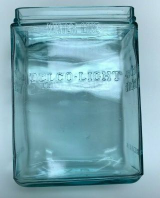 Antique Delco Glass Battery Jar - Large - Made In Usa