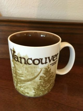 Starbucks Coffee Mug Vancouver City Global Icon Collector Series 16oz Brown 2012