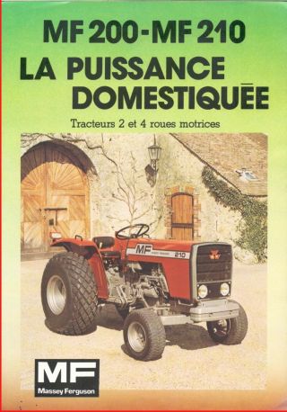Brochure Leaflet Tracteur Tractor Massey Ferguson Mf 200 / 210 - 6 Pages