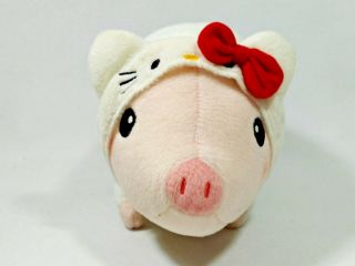 Capcom Sanrio Monster Hunter Airou Pugi Pig X Hello Kitty Plush Doll Japan 8.  5 "