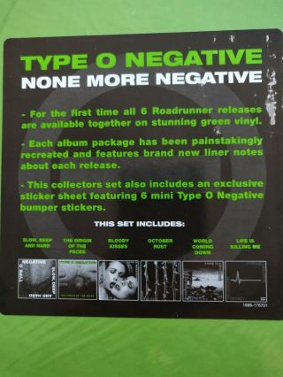 Type O Negative RSD Black Friday 2011 None More Negative Vinyl Box Set 3