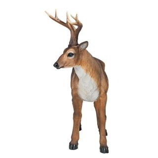Four Point Buck Sculpture Realistic Large Scale Deer Statue Wildlife Yard 4