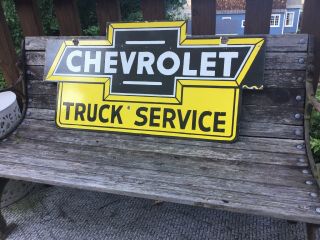 Old Chevrolet Truck Service Double Sided Porcelain Sign 5
