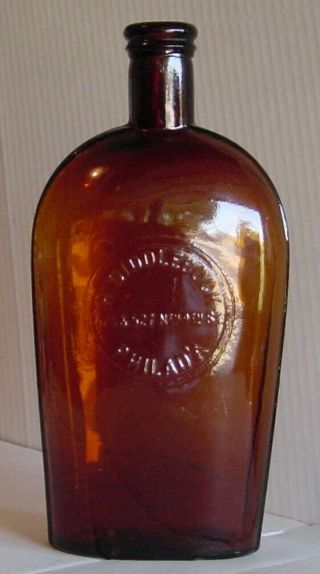 Philadelphia Pennsylvania Saloon Whiskey Flask Bottle Baseball Pioneer Mlb