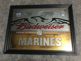 Budweiser Marines Mirror Usmc Proud To Serve Those Who Serve Sign Neon Great