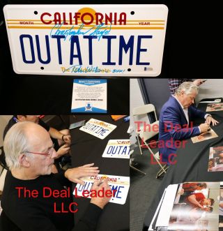 Christopher Lloyd Tom Wilson Signed Back To The Future License Plate Beckett Psa
