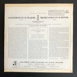 Tchaikovsky Violin Concerto,  Leonid Kogan,  Columbia Sax 2323 Blue Silver LP 1st 3