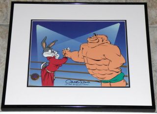 Warner Bros Looney Tunes Bugs Bunny And Crusher Framed Le Cel Signed Chuck Jones
