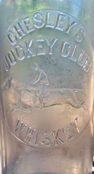 Antique Chesleys Jockey Club Western Whiskey Bottle
