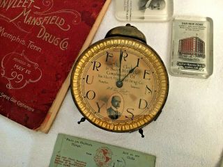 1899 Van Vleet Mansfield Drug Co Memphis Tn Desk Alarm Clock Medicine Photo