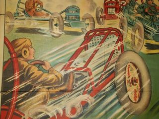 AUTO PUSHBALL POSTER MOTOR DROME WALL OF DEATH AUTO THRILL SHOW 1920S LITHO 5