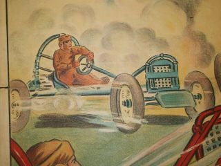 AUTO PUSHBALL POSTER MOTOR DROME WALL OF DEATH AUTO THRILL SHOW 1920S LITHO 7