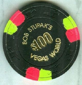 Bob Stupaks Vegas World Casino (las Vegas) $100 Roll Chip (e9956) (avg) (tc