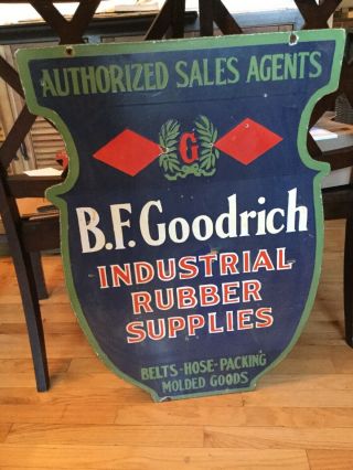 Old Bf Goodrich Dealer Double Sided Porcelain Sign