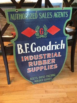 Old BF Goodrich Dealer Double Sided Porcelain Sign 4