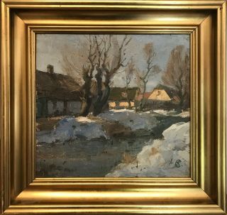 Jens Sinding Christensen (1888 - 1980) Winter In Village