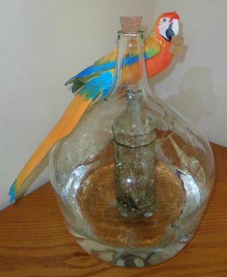 " Corked " - A Camelot Macaw Parrot Bottle In A Bottle Fountain