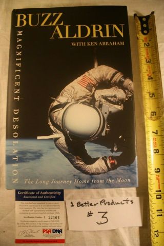 Buzz Aldrin Astronaut Apollo 11 Signed Psa/dna Magnificent Desolation Book 3
