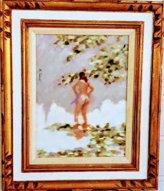Nude Woman Standing Oil Painting Listed Anthony Michael Autorino 1937 - 2017