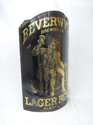 Beverwyck Brewing 19thc ADVERTISING Tavern SIGN King Gambrinus Albany NY 2