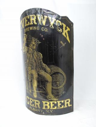 Beverwyck Brewing 19thc ADVERTISING Tavern SIGN King Gambrinus Albany NY 3