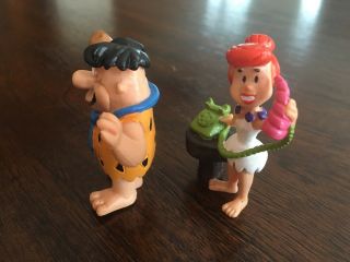 Fred & Wilma Flintstone Mini Figures Set 1989 Spain Hanna Barbera Comics 2 1/2” 2