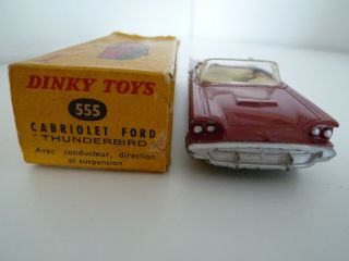 Vintage French Dinky 555 Ford Thunderbird Cabriolet 1961 - 69 Vgc