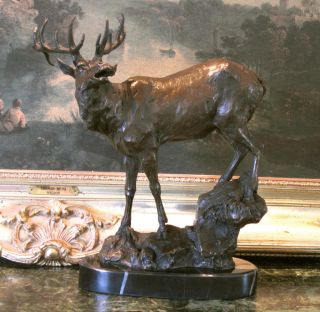 Elk Stag Buck Deer Wildlife Art Big Game Hunter Gift Bronze Marble Statue Trophy