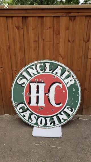 Sinclair Hc 48in Porcelain Sign Double Sided