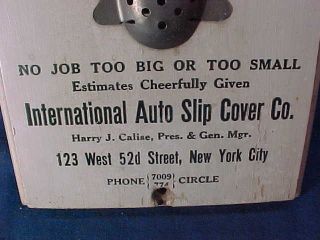 1920s AUTO SLIP COVER Co Wood ADVERTISING THERMOMETER w Early CAR Image 3