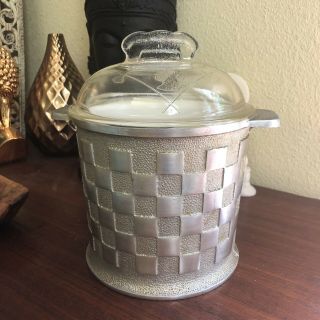 Vintage Guardian Ware Ice Bucket With Liner And Glass Lid 1940/50